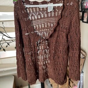 White Stag Chocolate Crochet Sweater
